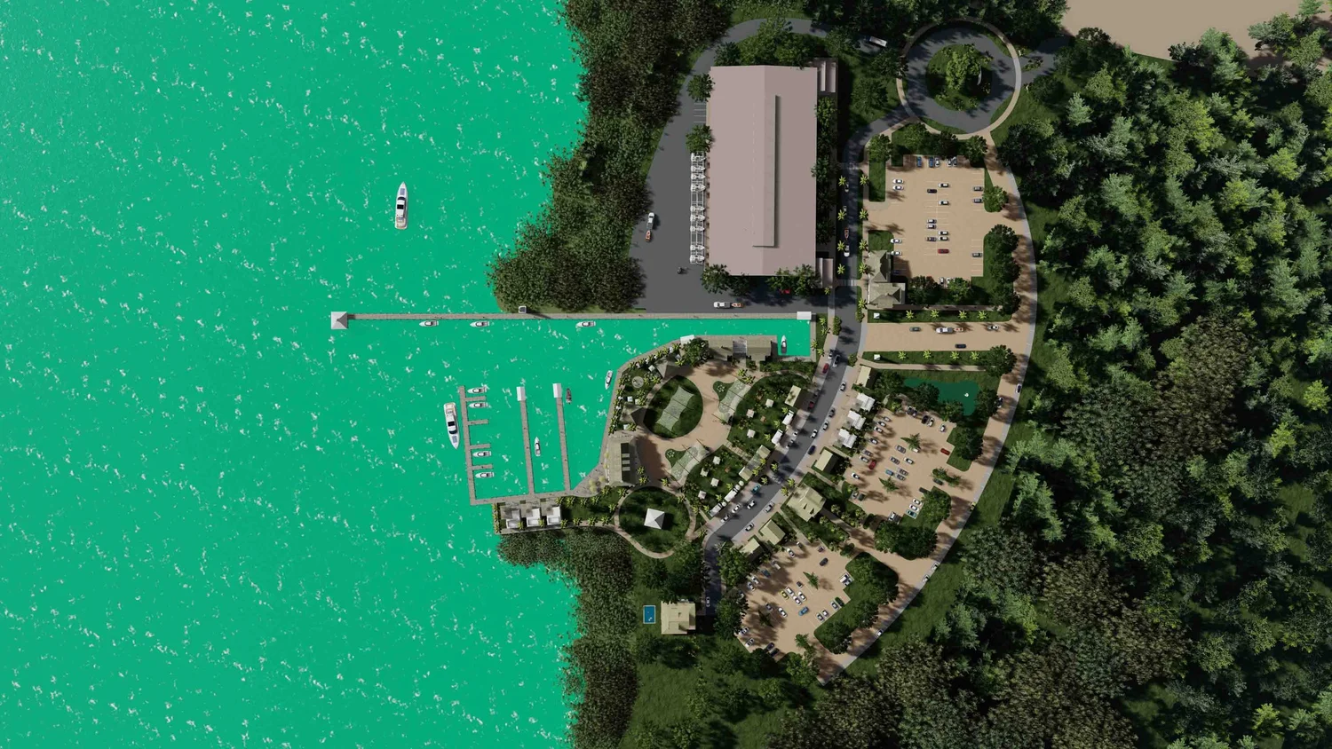 Aerial view of the 186-acre North Niles waterfront property on Ramrod Key, Florida